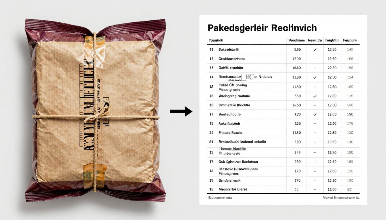 Zwei Haushaltsszenen nebeneinander im Wasserfarbenstil: links ein Paket mit kWh-Einheiten wie ein Geschenkebündel, rechts eine monatliche Rechnung mit Grundgebühr. Neutraler Hintergrund mit weichem Mischen und sichtbarer Pinseltextur, einfache Komposition ohne Personen, Texte oder Logos.